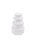 Creativ Company Boîte en carton hexagonal 4 Pièce/s, Blanc