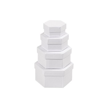 Creativ Company Pappschachtel sechseckig, 4 Grössen