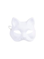 Creativ Company Masque de chat H 17.5 cm L 18.5 blanc 1 pce