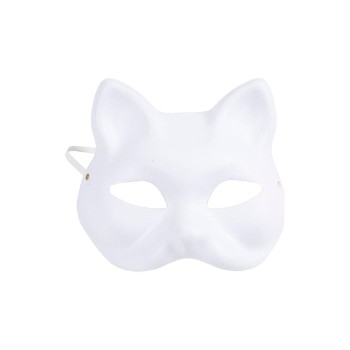 Creativ Company Katzenmaske, H 17.5 cm B 18.5 weiss 1 Stk