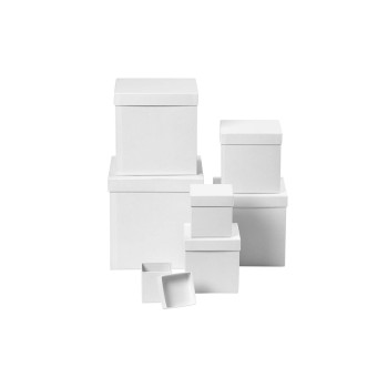 Creativ Company Pappboxen quadratisch, 7 Stück