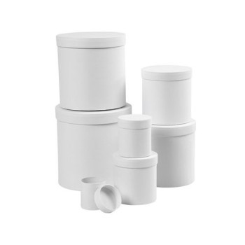 Creativ Company Pappboxen rund weiss, 7 Stück