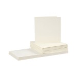 Creativ Company Karten 220 g/m2 and Couvert, creme, 50 Stück, 15 x 15 cm