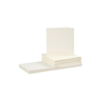 Creativ Company Karten 220 g/m2 und Couvert, creme, 50 Stück, 15 x 15 cm