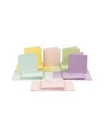 Creativ Company Karten 220 g/m2 und Couvert, Pastellfarben, 50 Stück, 15 x 15 cm