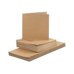 Creativ Company Karten 220 g/m2 und Couvert, natur, 50 Stück, 15 x 15 cm