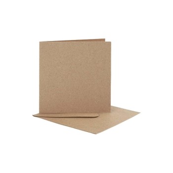 Creativ Company Karten 220 g/m2 natur, 10 Sets, 12.5 x 12.5 cm