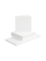 Creativ Company Karten 220 g/m2 and Couvert, white, 50 Stück, 15 x 15 cm