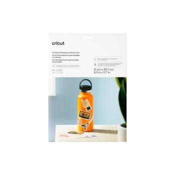 Cricut Stickerpapier JOY Xtra A4 wasserfest, bedruckbar, 5 Bogen, Holographic Weiss