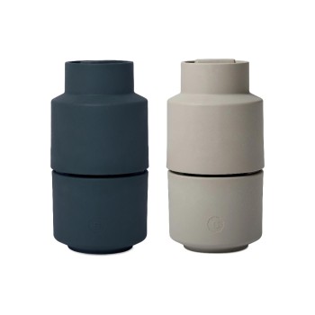 CrushGrind Gewürzmühle Billund 2er Set, blau/grau, H 11.6cm, Biokomposit SPB30