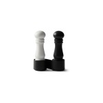 Crushgrind Moulin à épices Lot de 2 avec support, 14 cm, Noir/Blanc