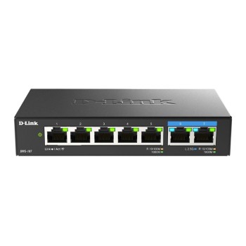 D-Link DMS-107/E: 7 Port Multi-Gbit Switch, 5x Gigabit RJ45, 2x 2.5Gbit (RJ45) D-Link DMS-107/E: 7 Port Multi-Gbit Switch, 5x Gigabit RJ45, 2x 2.5Gbit (RJ45)
