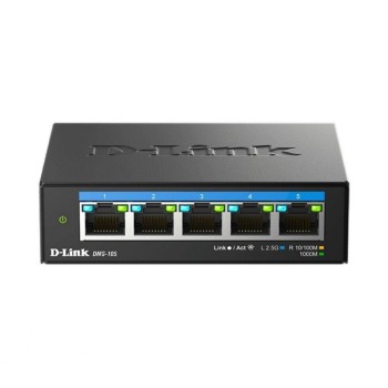 D-Link DMS-105/E: 5 Port Multi-Gbit Switch, 5x 2.5Gbit (RJ45) D-Link DMS-105/E: 5 Port Multi-Gbit Switch, 5x 2.5Gbit (RJ45)