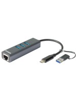 D-Link Hub DUB-2332: USB Gigabit Adapter, USB-C/USB, 1x RJ45 3x USB 3.0