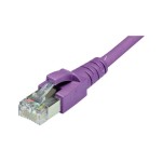 Dätwyler patch cable: S/FTP, 0.2m, violett, Cat.6A, AWG26, 10Gbps, 500MHz