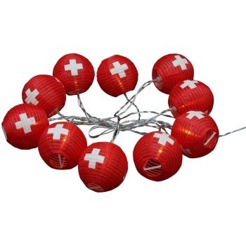 Dameco LED Lichterkette CH-Kreuz 1.8m, solar, 10 LED, Anschlusskl: 1.2m D:7.5cm Dameco LED Lichterkette CH-Kreuz 1.8m, solar, 10 LED, Anschlusskl: 1.2m D:7.5cm