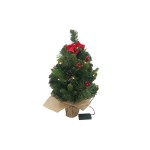 Dameco Sapin de Noël avec pot en jute, 15 LED, 50 cm, vert