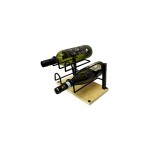 Dameco Range-bouteilles de vin 19,5 x 26,5 x 21,5 cm, Nature/Noir