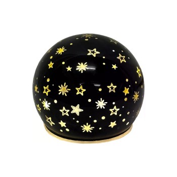 Dameco LED Glas Kugel D:12cm black , 10 LED ww, with Timer 6/18h, exkl. 3xAA Dameco LED Glas Kugel D:12cm black , 10 LED ww, with Timer 6/18h, exkl. 3xAA