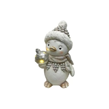 Dameco LED Pinquin 20x26x43.5cm white, 3 LED ww, with Timer 6/18h, exkl. 3xAAA Dameco LED Pinquin 20x26x43.5cm white, 3 LED ww, with Timer 6/18h, exkl. 3xAAA