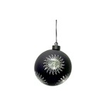 Dameco Boule de Noël 8 LED, Ø 12 cm, noir