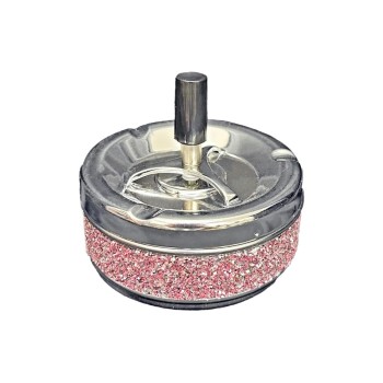 Dameco Aschenbecher, Schleuderdeckel Rosa, Chrystal, Metall, 11x10 cm (DxH) Dameco Aschenbecher, Schleuderdeckel Rosa, Chrystal, Metall, 11x10 cm (DxH)