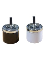 Dameco Cendrier avec couvercle centrifuge, set de 2 Noir/Blanc