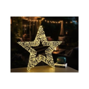 Dameco LED Stern Metall 19x140cm, 2500 LED ww, inkl.Timer 6/18h, IP55 Dameco LED Stern Metall 19x140cm, 2500 LED ww, inkl.Timer 6/18h, IP55