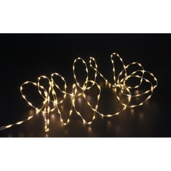 Dameco LED Outdoor Micro Draht silver 385cm, LED ww, with Timer 6/18h, IP55 Dameco LED Outdoor Micro Draht silver 385cm, LED ww, with Timer 6/18h, IP55