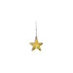 Dameco LED Glas Sternorganisch gold D12cm, LED ww, inkl. Timer 6/18h, exkl. 2x AAA