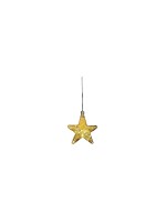 Dameco LED Glas Sternorganisch gold D12cm, LED ww, inkl. Timer 6/18h, exkl. 2x AAA