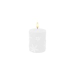 Dameco LED Kerze Schneeflocke 7.5x10cm, LED ww, inkl. Timer 5/19h, exkl. 2x AA