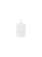 Dameco LED Kerze Schneeflocke 7.5x10cm, LED ww, inkl. Timer 5/19h, exkl. 2x AA