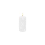 Dameco LED Kerze Schneeflocke 7.5x15cm, LED ww, inkl. Timer 5/19h, exkl. 2x AA