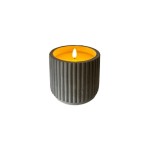 Dameco LED Kerze Zement 9.5x10cm, LED ww, inkl. Timer 6/18h, exkl. 2x AAA