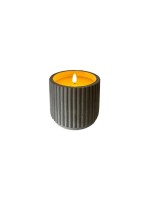 Dameco Bougie de cire LED dans un pot en ciment, 10 cm x 9.5 cm