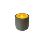 Dameco LED Kerze Zement 9.5x10cm, LED ww, inkl. Timer 6/18h, exkl. 2x AAA