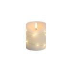 Dameco Bougie de cire LED Crème, 8 cm x 10 cm
