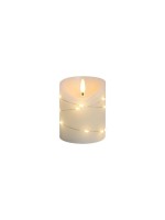 Dameco Bougie de cire LED Crème, 8 cm x 10 cm