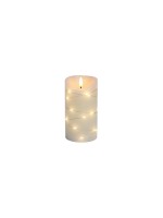 Dameco LED Wachskerze creme 8x15cm, LED ww, with Timer 5/19h, exkl. 2x AA