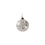 Dameco LED Glas Kugel Stern 12cm, LED ww, inkl. Timer 6/18h, exkl. 2x AAA