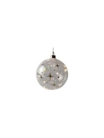 Dameco LED Glas Kugel Stern 15cm, LED ww, with Timer 6/18h, exkl. 2x AAA