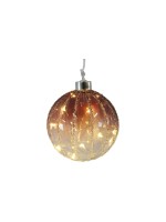Dameco LED Glas Kugel Ornament 10cm, LED ww, with Timer 6/18h, exkl. 2x AAA