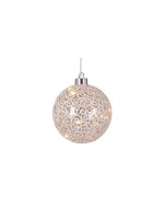 Dameco LED Glas Kugel Ornament 10cm, LED ww, with Timer 6/18h, exkl. 2x AAA