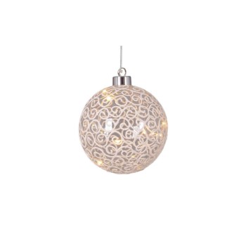 Dameco LED Glas Kugel Ornament 10cm, LED ww, inkl. Timer 6/18h, exkl. 2x AAA Dameco LED Glas Kugel Ornament 10cm, LED ww, inkl. Timer 6/18h, exkl. 2x AAA