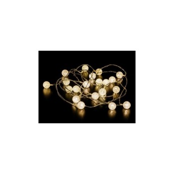 Dameco LED Micro Draht Balls 190cm, LED ww, with Timer 6/18h, exkl. 2x AA