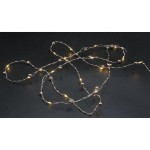 Dameco LED Micro Draht Perlen 190cm, LED ww, inkl. Timer 6/18h, exkl. 2x AA
