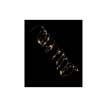 Dameco LED Micro Draht Lichterkette 190cm, LED ww, with Timer 6/18h, exkl. 3x AA