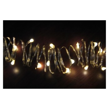 Dameco LED Micro Draht Lichterkette 290cm, LED ww, with Timer 6/18h, exkl. 3x AA