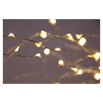 Dameco LED Micro Draht Lichterkette 390cm, LED ww, with Timer 6/18h, exkl. 3x AA
